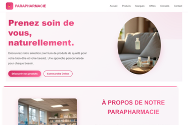 Parapharmacie Naturelle - Projet Digital ATOMA développement web design santé bien-être UI UX